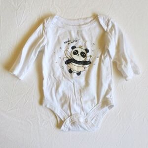 george panda long sleeve bodysuit diaper shirt 0-3 months baby girl